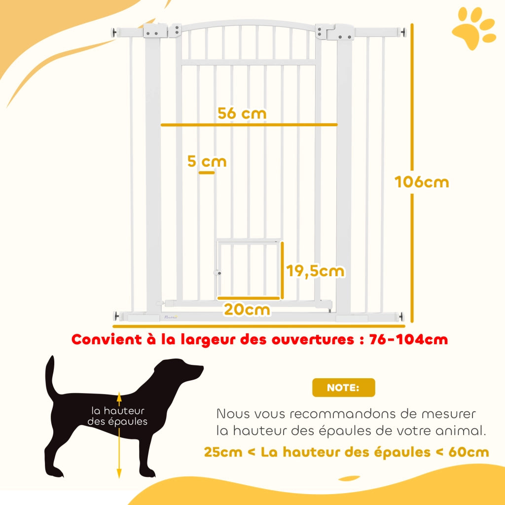 Barriera per cani e gatti ¨C zephmum ¨C Bianco, regolabile 76-102 cm