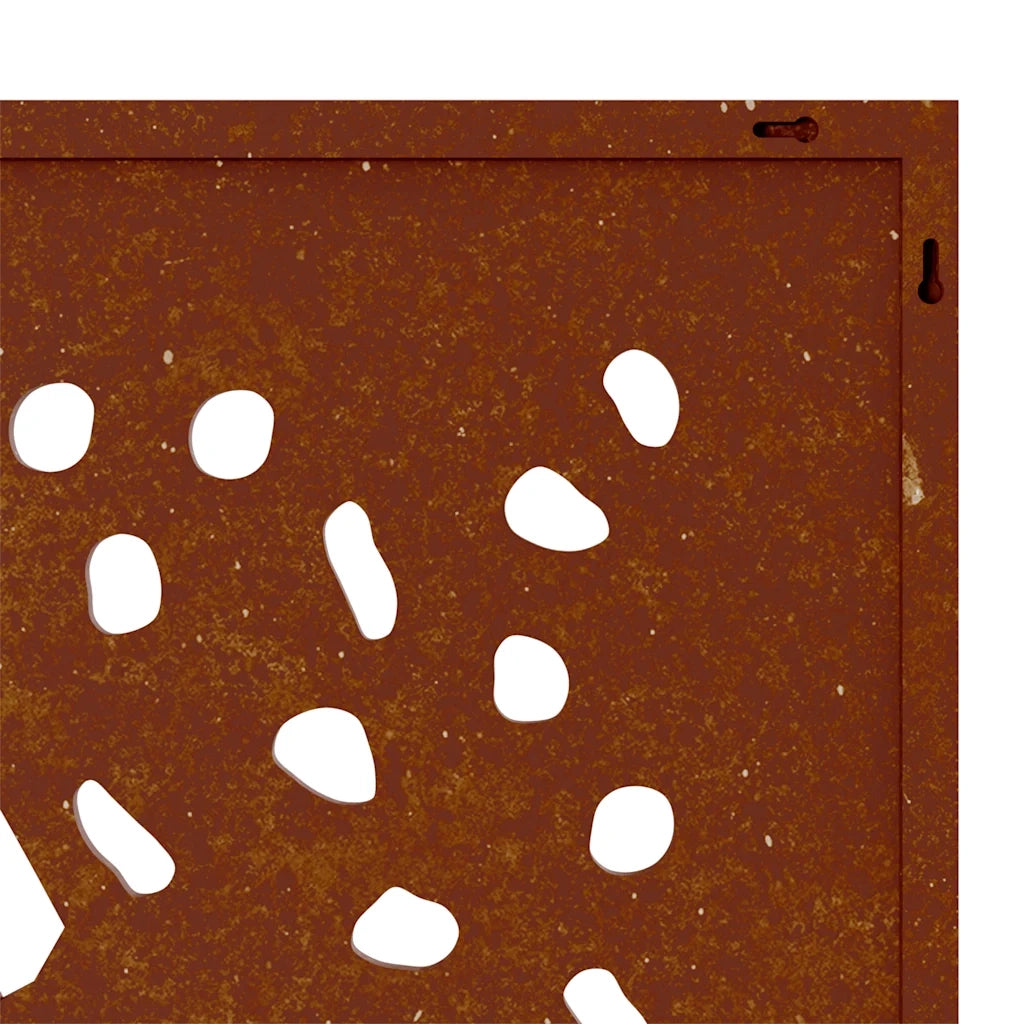Decorazione Muro da Giardino 105x55 cm Foglia Acciaio Corten 824475