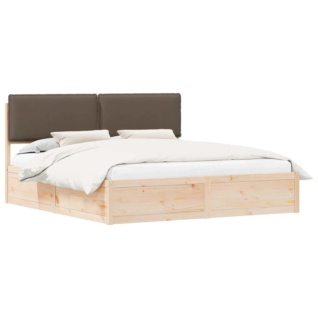 Letto con Testiera Rivestita Talpa 200 x 200 cm Pino massello