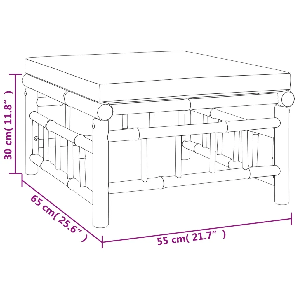 Set Salotto da Giardino 7pz con Cuscini Grigio Scuro Bambù 3155229