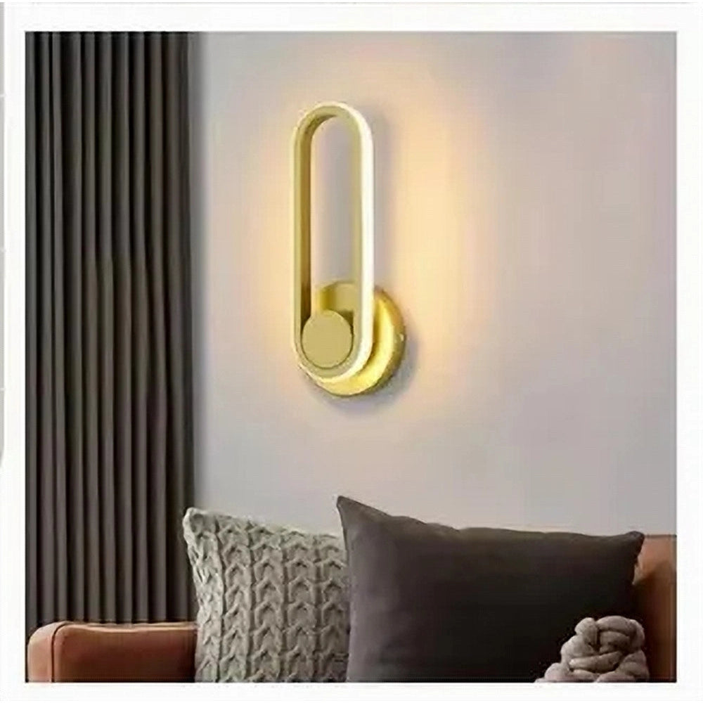 Trade Shop - Applique Da Parete Led 13 W Ovale Verticale Orientabile Oro Luce Naturale 50346 -