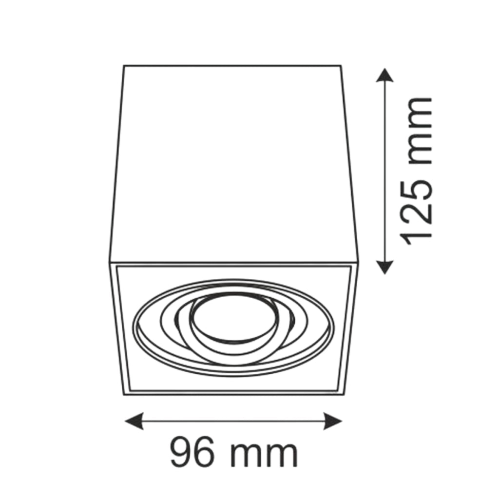 Plafoniera spot quadrata nera 1 luce GU10 HADAR Polux