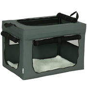 Trasportino pieghevole 3 ingressi con cuscino ¨C Xylo ¨C per cani e gatti fino 4kg/40cm grigio