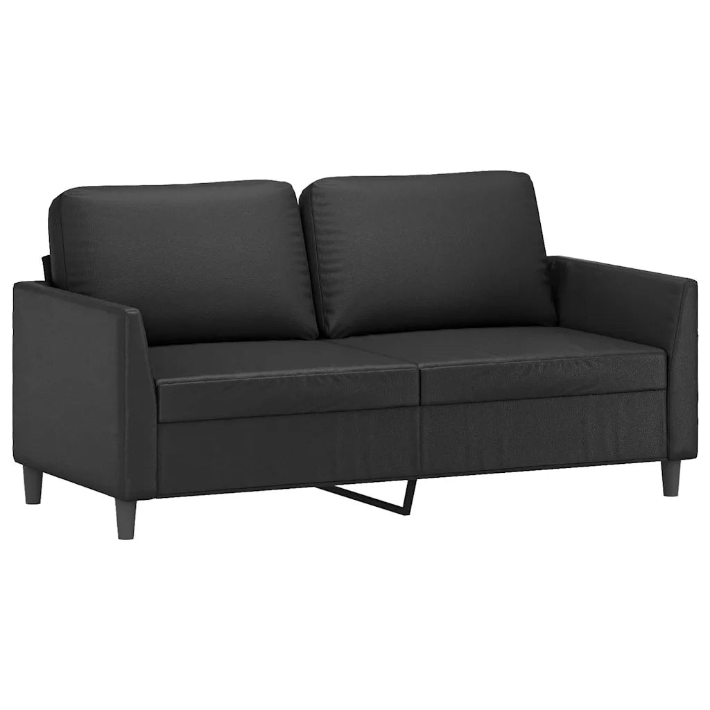Divano a 2 Posti-Sofa 2 Posti Nero 140 cm in Similpelle 797540
