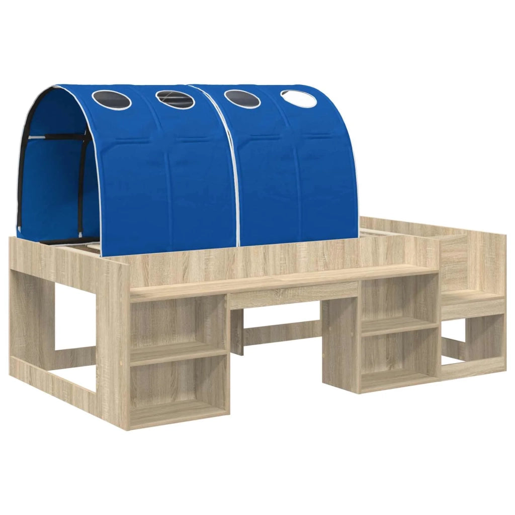 Letto alto per bambini con storage Rovere Sonoma e Blu 3423601