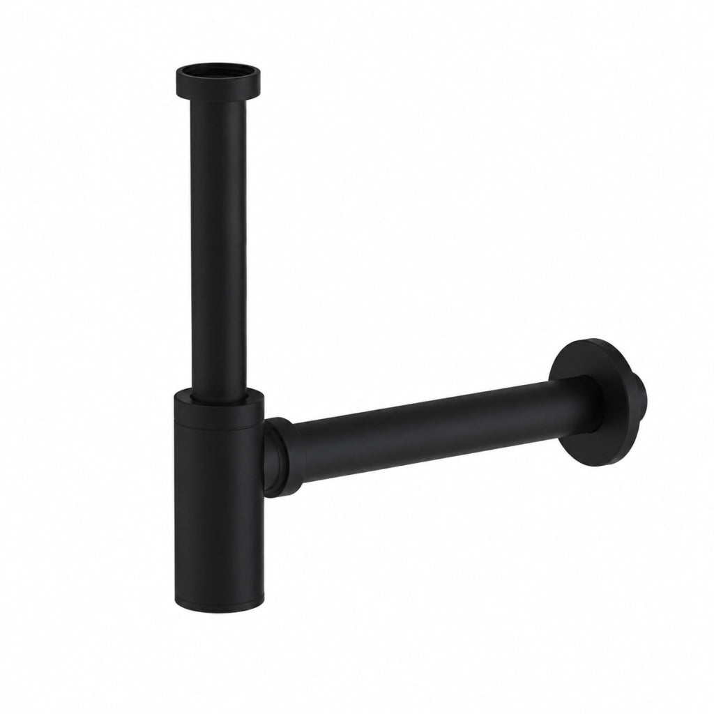 SIFONE TONDO IN ABS PER LAVABO- 11/4 Nero Opaco- GOPLA- pezzi 1