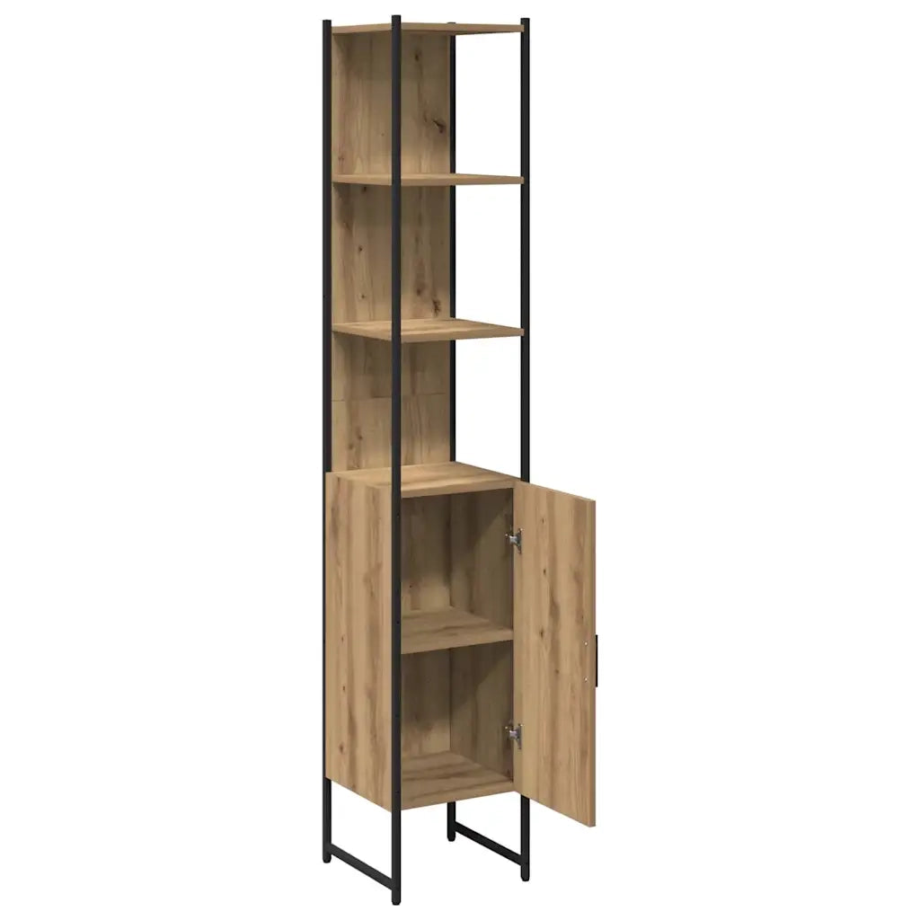 Mobile da Bagno | Armadio da bagno con porta rovere artigianale 33 x 33 x 185,5 cm