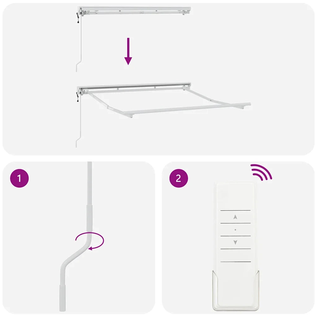 Struttura della tenda Regolabile-Telaio per tenda da sole Bianco 2,5 x 2 m Acciaio 689789