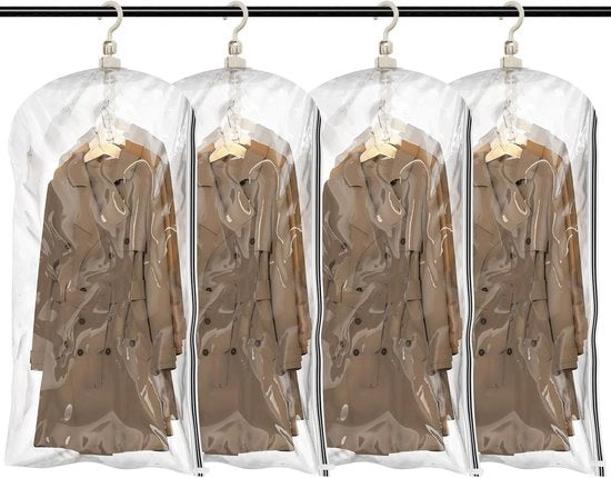 Sacchi di Stoccaggio a Vuoto per Abbigliamento, 4 Pezzi (105×70cm), Sacchi a Vuoto per Giacche, Abbigliamento e Gonne, Soluzione di Risparmio di Spazio per la Cabina Armadio e i Bambini