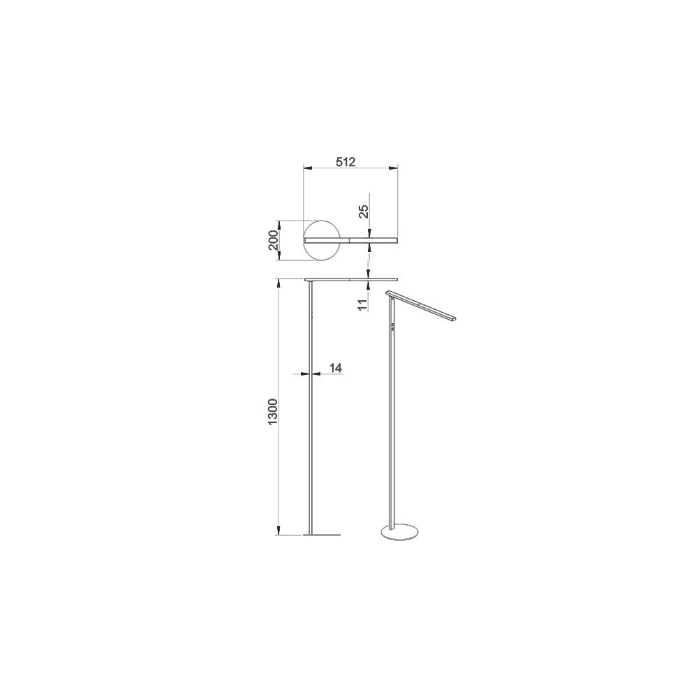 Ideal - Piantana a Led Nera orientabile in metallo H.130 cm Fabas Luce - Luce a led 10W integrata CCT (3000K 4000K 5000K 6000K)