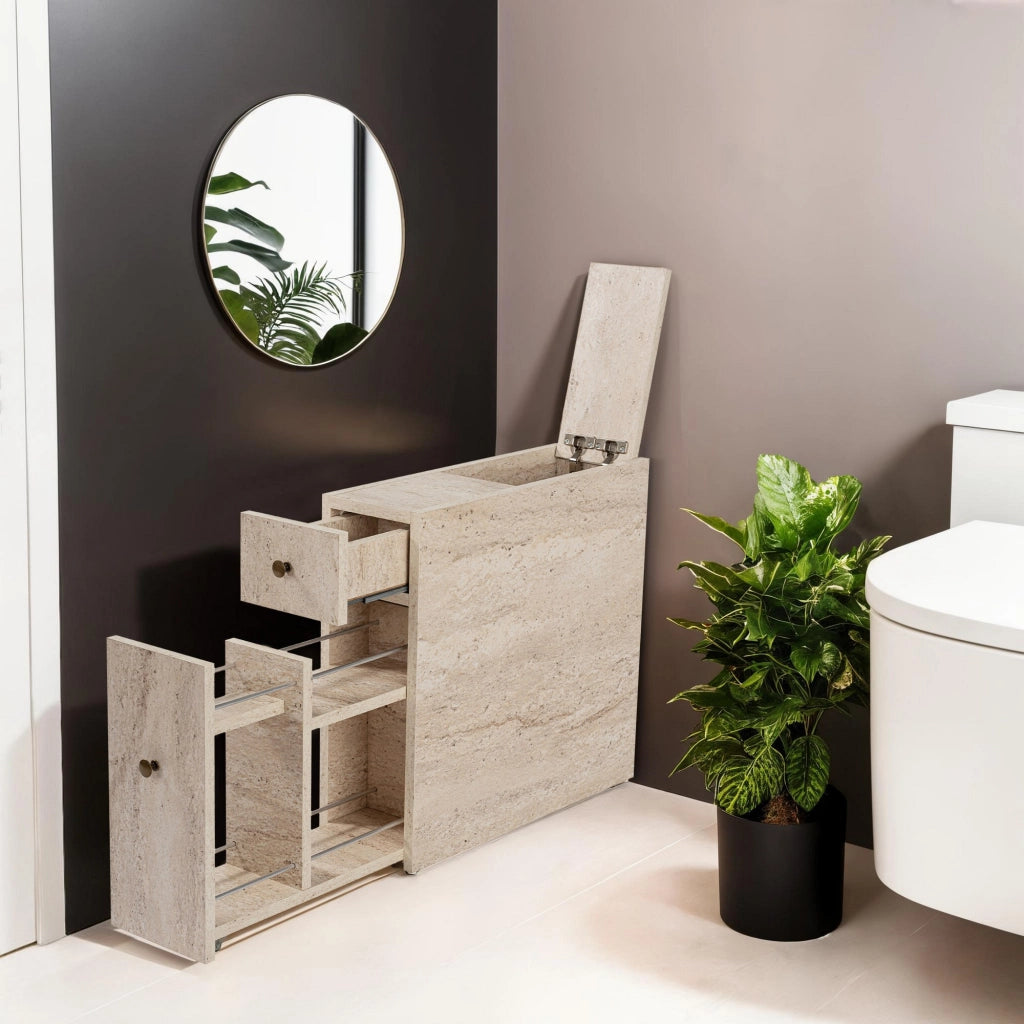 Mobiletto in legno "Calencia" - 20 x 60 x 55 cm - Beige