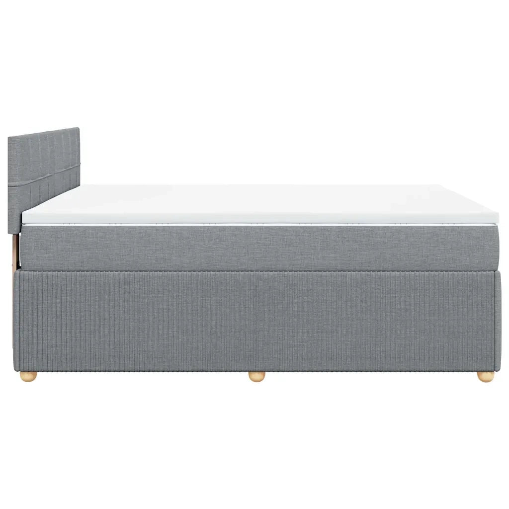 Giroletto a Molle con Materasso Grigio Chiaro 140x200cm Tessuto
