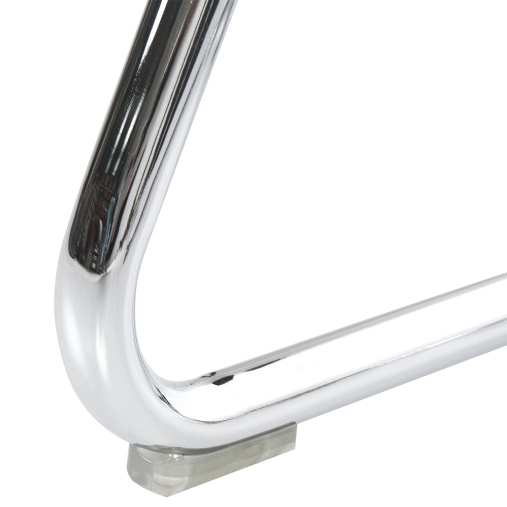 Set di 2 sedie da pranzo arancione in materiale sintetico con gambe in metallo argentato schienale curvo stile moderno sala da pranzo