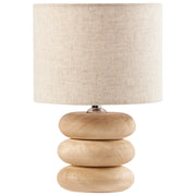Lampada da tavolo a stelo con paralume in tessuto e base in in metallo marrone chiaro Design moderno Soggiorno