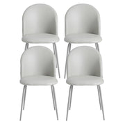 SET 4 SEDIE BONNIE CON SEDUTA IN POLIURETANO GRIGIO STRUTTURA IN METALLO DIMENSIONI 45X55X82 CM