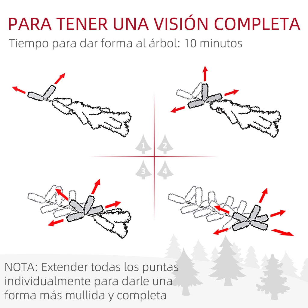 Albero di Natale Artificiale con Luci LED ¨C zephmum ¨C Verde e Bianco 150 cm