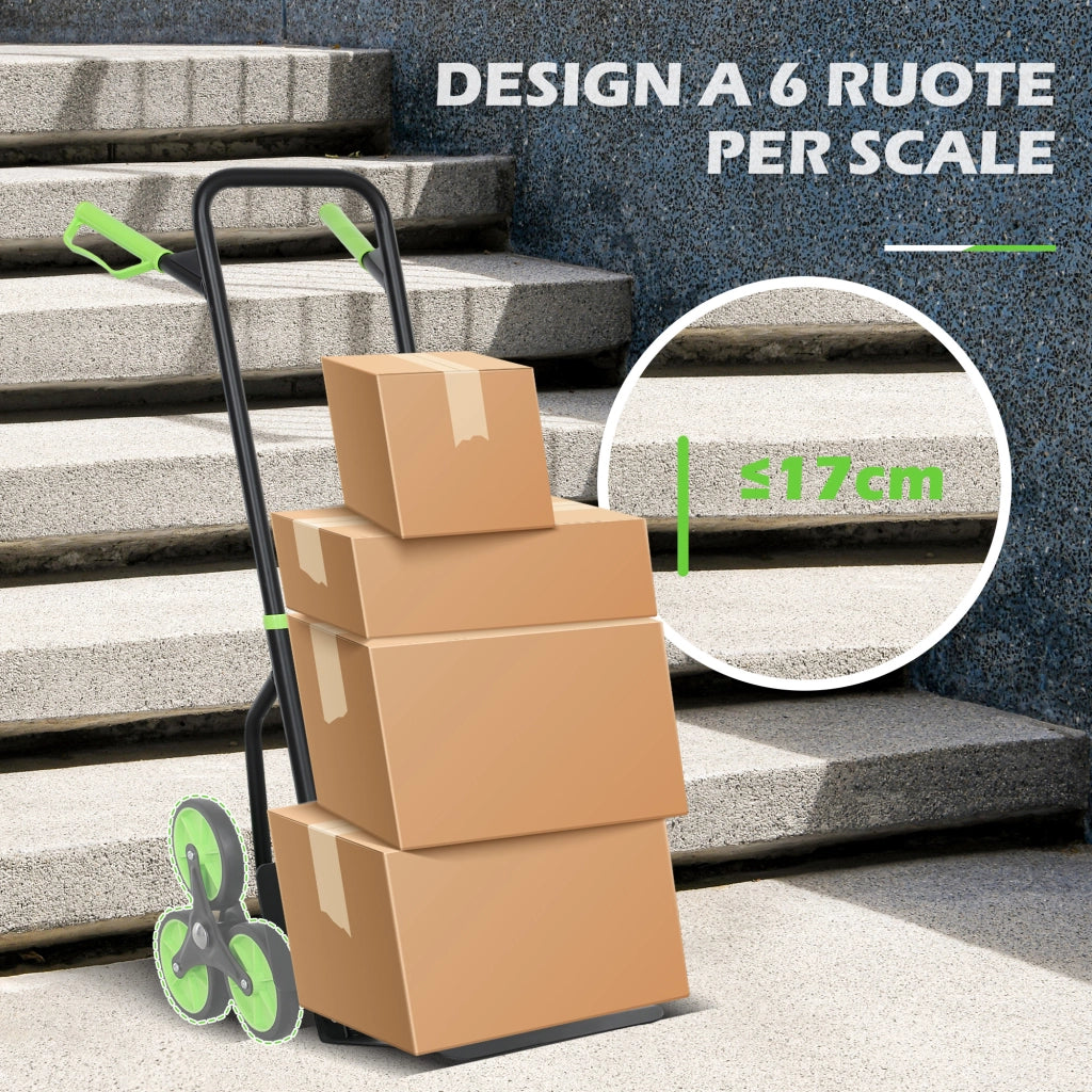 Carrello Portapacchi Pieghevole 6 Ruote ¨C Zephmum ¨C Verde 120kg Acciaio