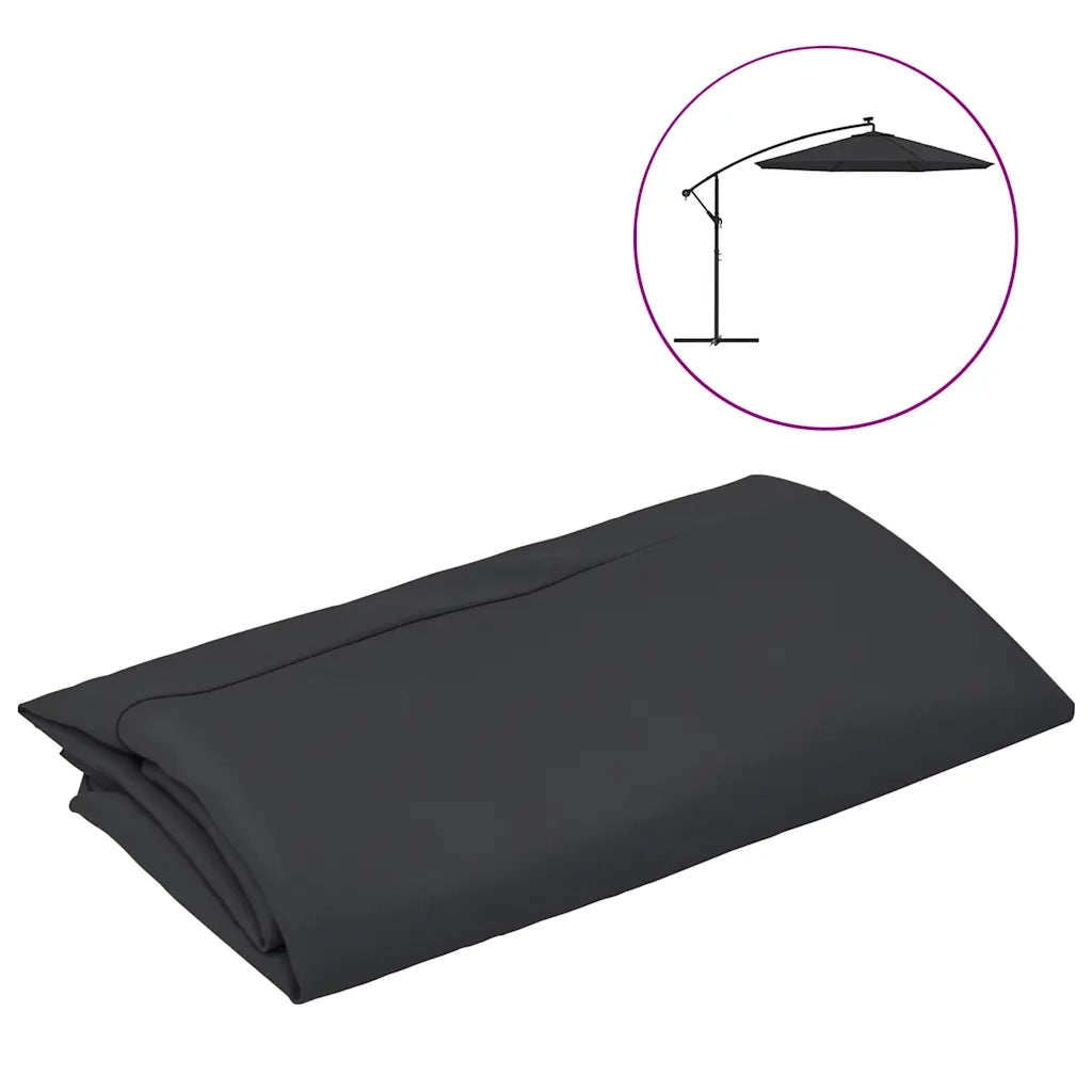 Telo di Ricambio per Ombrellone Nero 350 cm 313818