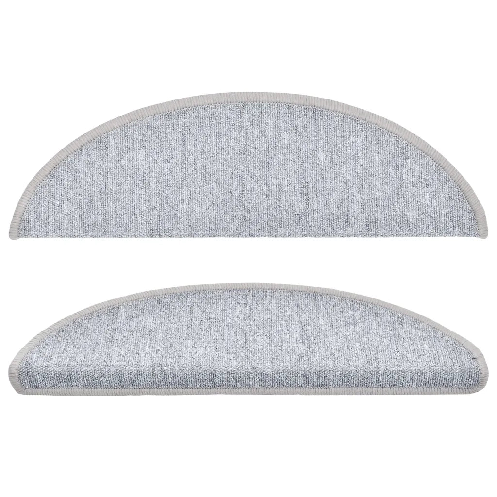 Tappetini per scale 10 pz | Gradini per Scale 56x17x3 cm Grigio chiaro Semicircolari