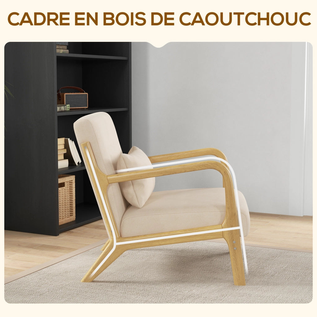 Poltrona relax ¨C zephmum ¨C tessuto velluto beige con cuscini