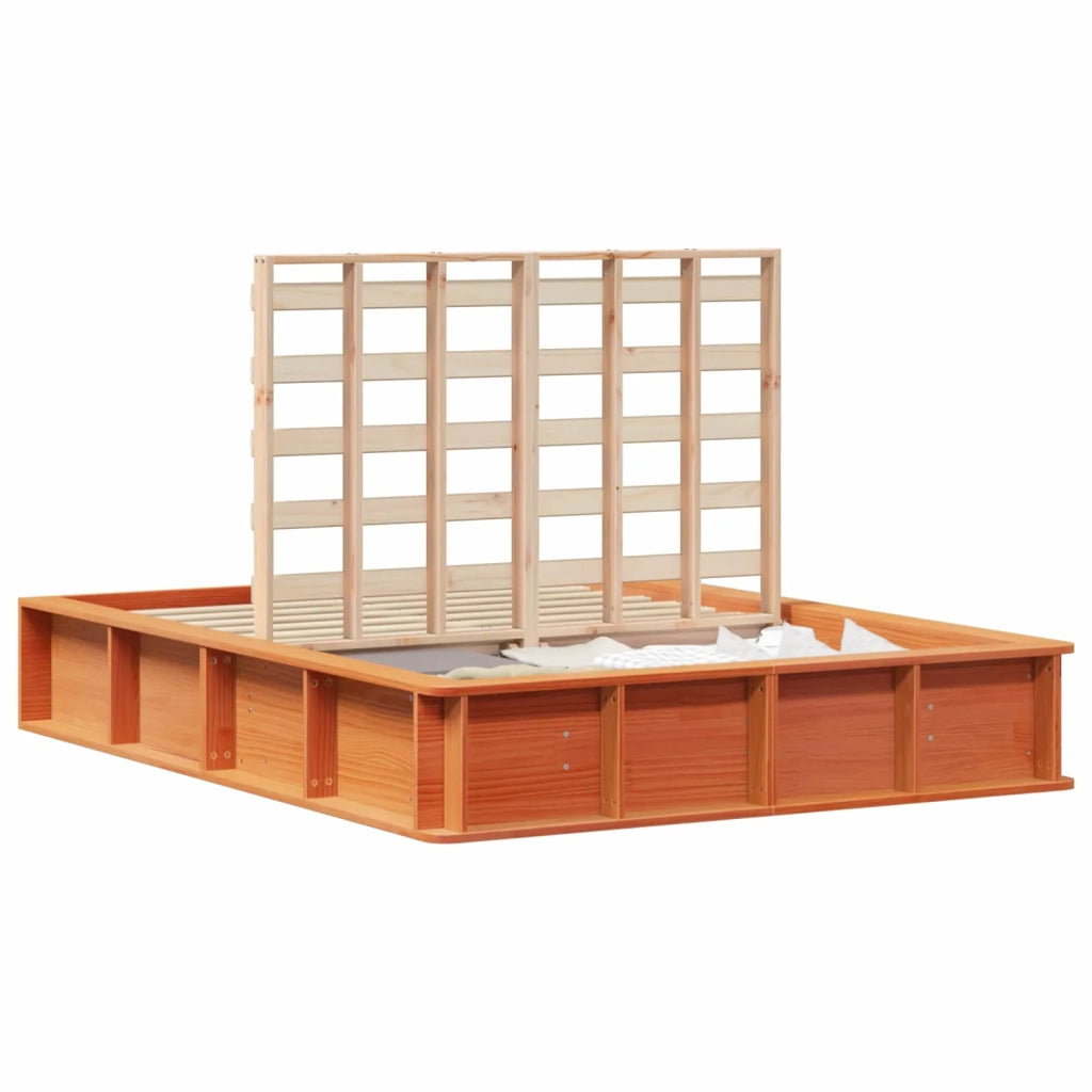 Letto matrimoniale | Letto per adulti | Struttura del letto Marrone cerato 120 x 190 cm Pino massello