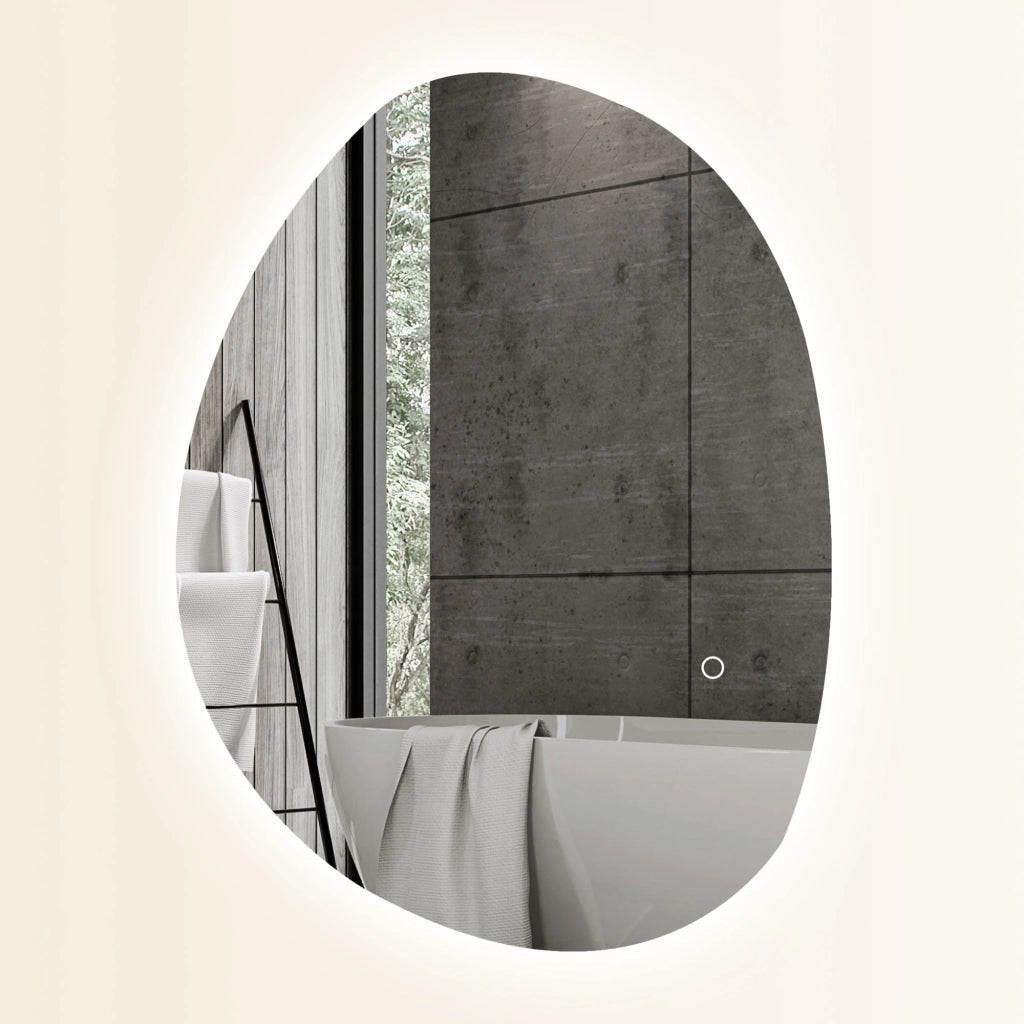 Specchio da Bagno con Luce LED ¨C Minimal ¨C Bianco 70x50 cm