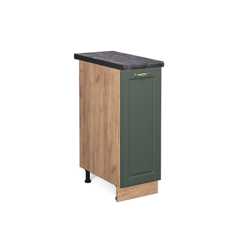 Armadio cucina dispensa alto Fame-Line Verde-oro rustico/Rovere dorato 30 cm, PL Antracite Vicco