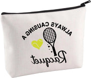 Borsa di tennis regalo per appassionata di make-up con chiusura a zip e funzionalità da viaggio