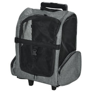 Trolley Zaino Trasportino per Cani e Gatti 42x25x55 cm in Oxford con Rete Traspirante Grigio