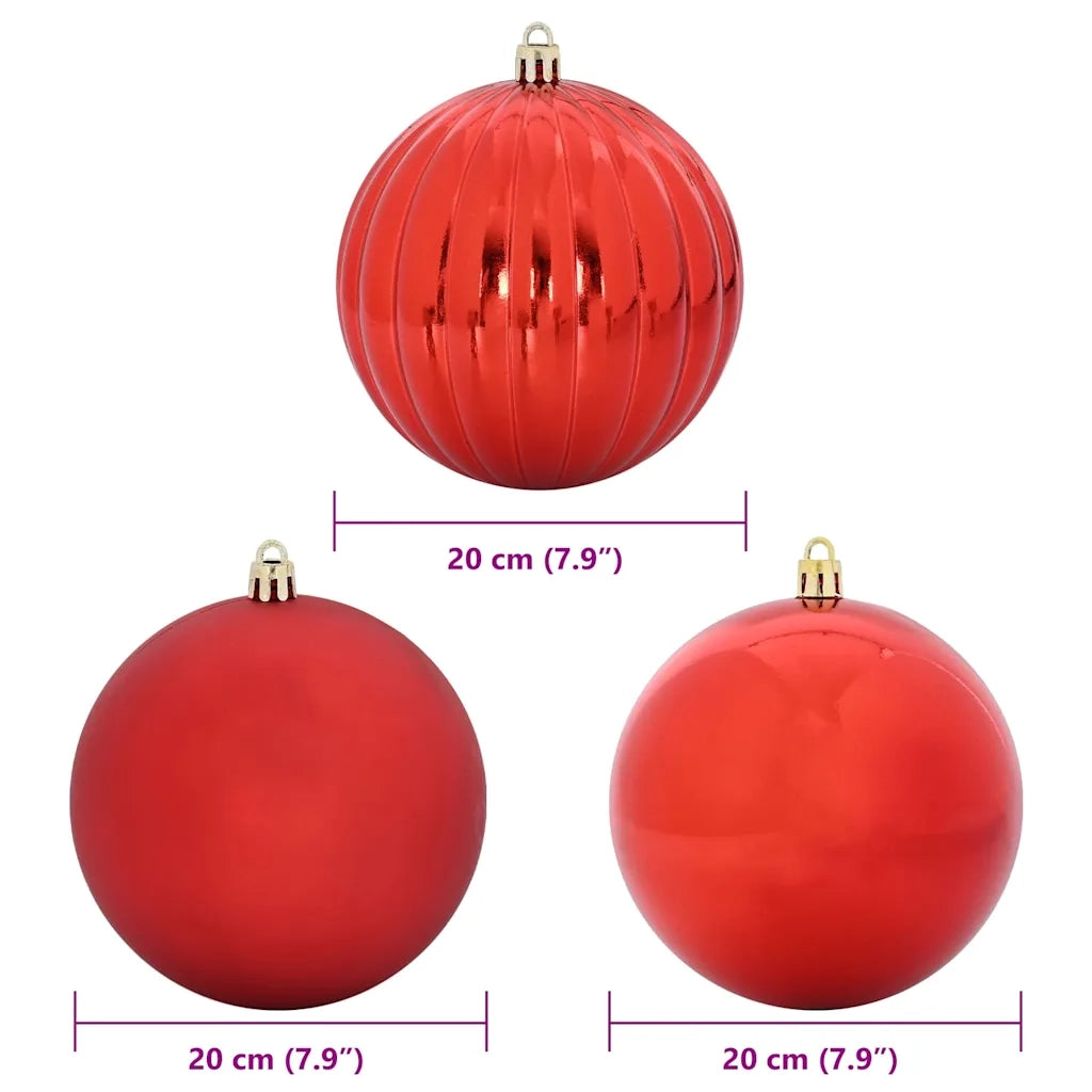 Set di palline di Natale XXL 4 pcs Rosso Plastica 42018855