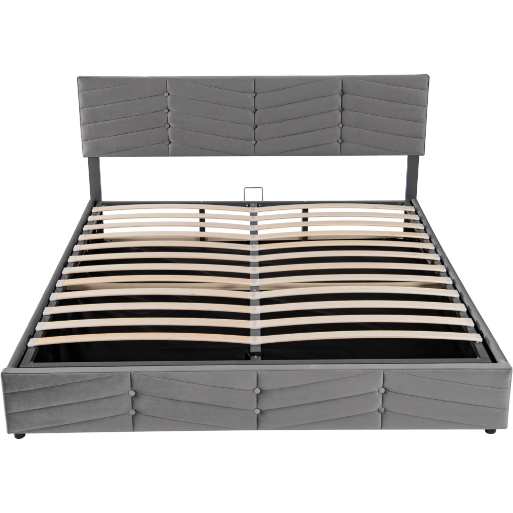 letto imbottito velluto grigio 180 x 200 cm