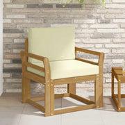 2 Pezzo Set di divani da esterno Poliestere Bianco e Crema 3438974