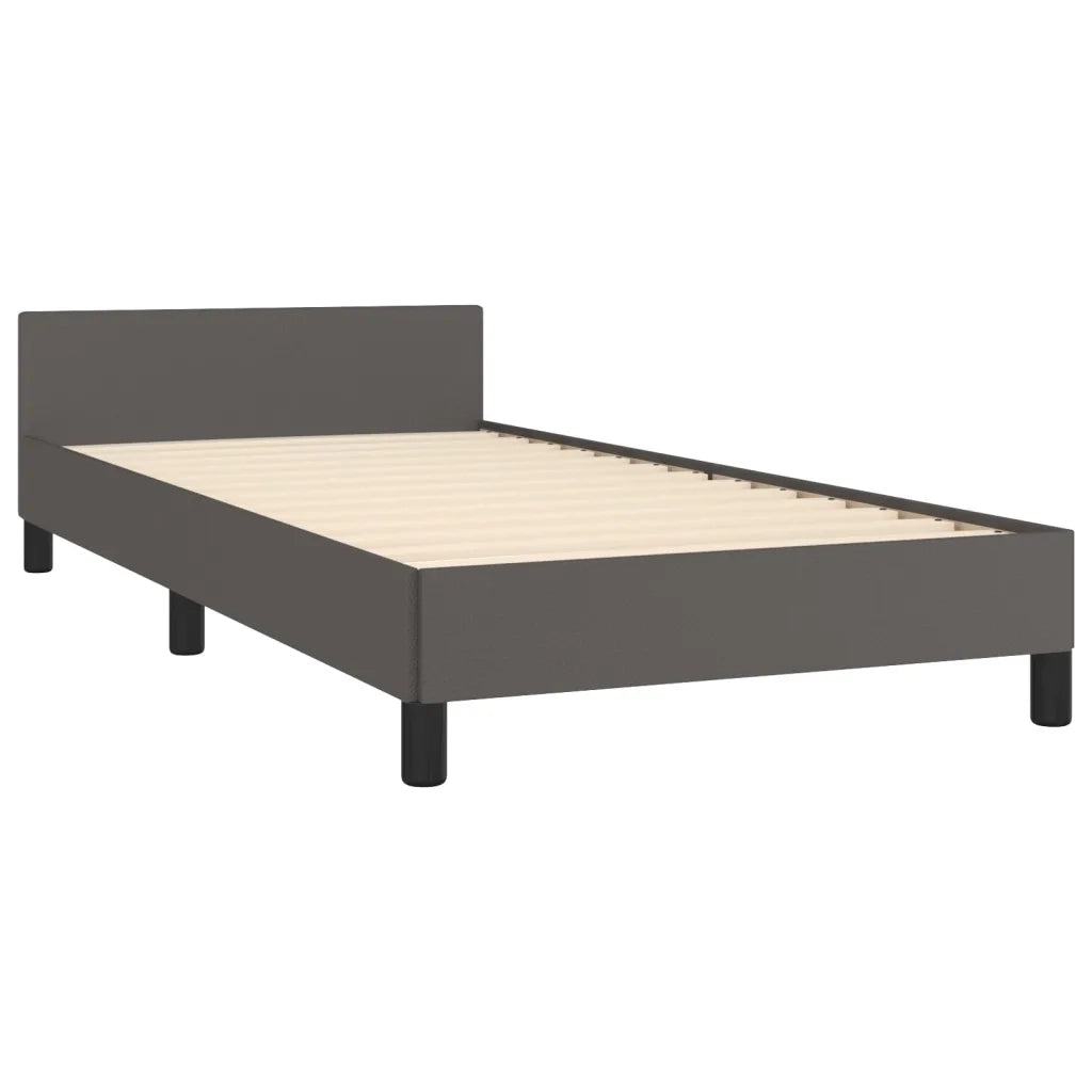 Giroletto con Testiera-Struttura Letto con testiera Crema 90x190 cm in Similpelle 798187
