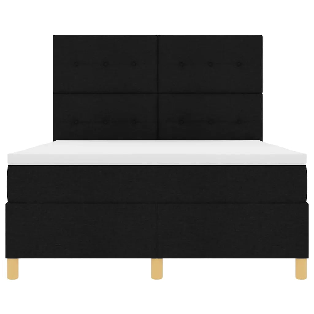 Letto a molle con materasso Nero 140 x 200 cm Tessuto 3339625