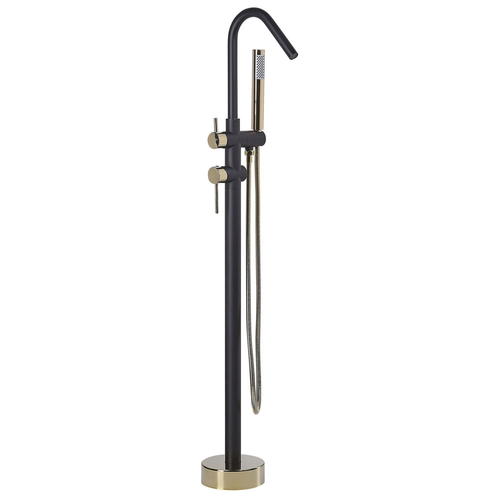 Rubinetto Vasca Da Bagno Nero dorato cromato Freestanding 118 cm Con Doccetta Modern