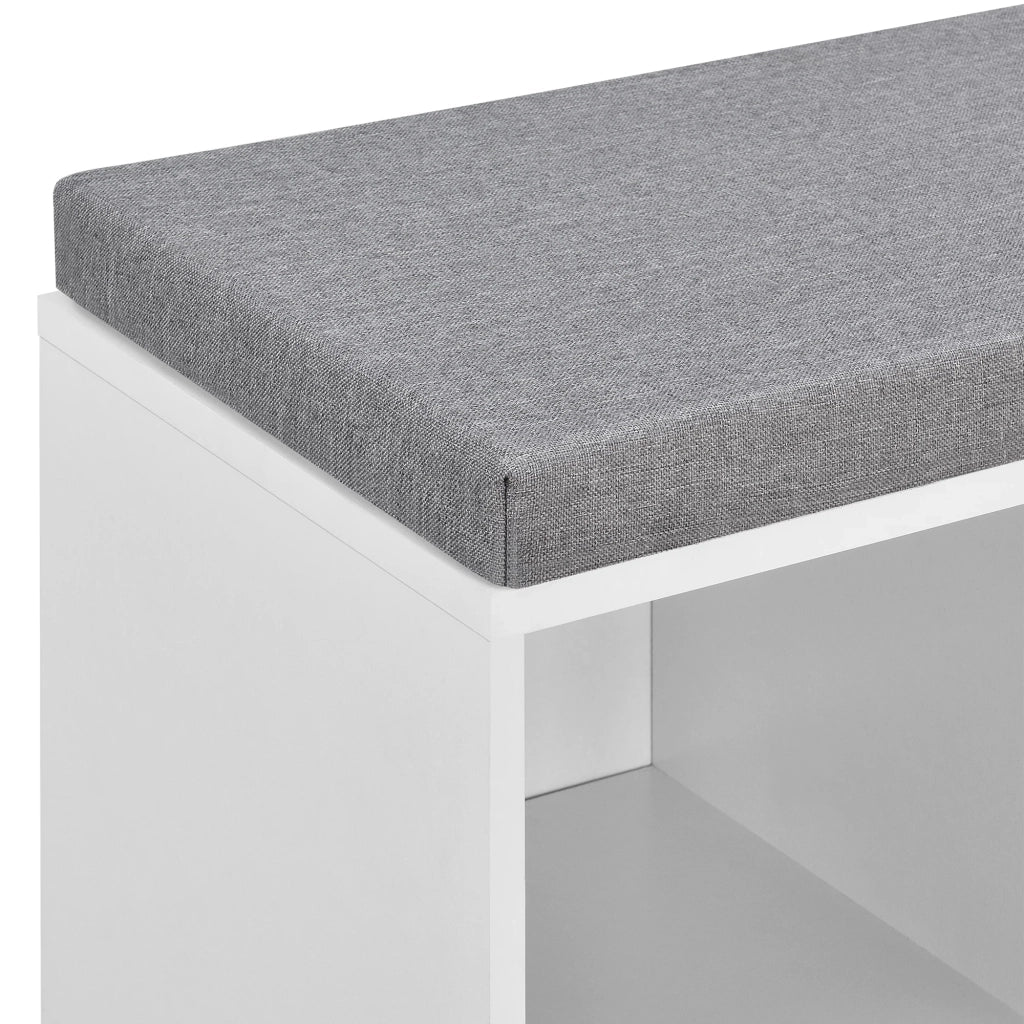 Scarpiera mobile contenitore MDF poliestere 103 cm bianco/grigio 03_0002846