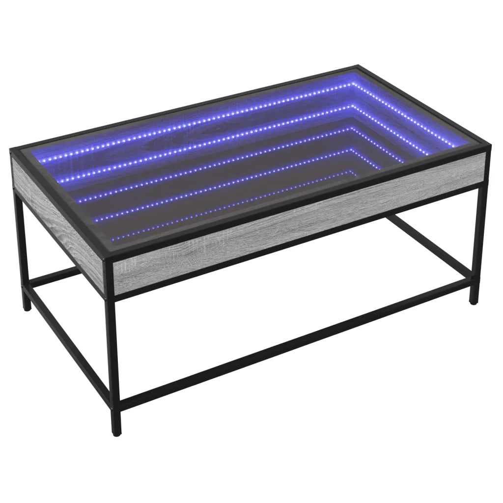 Tavolino da Salotto con LED Infinity Grigio Sonoma 90x50x41 cm 847690