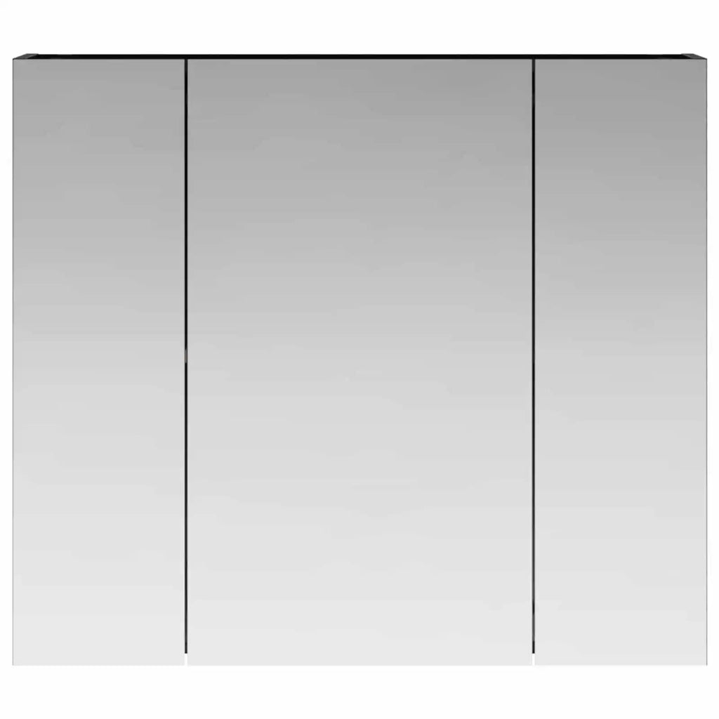 Mobiletto per specchio da Bagno | Armadio da bagno Rovere Nero 80 x 14.5 x 70 cm