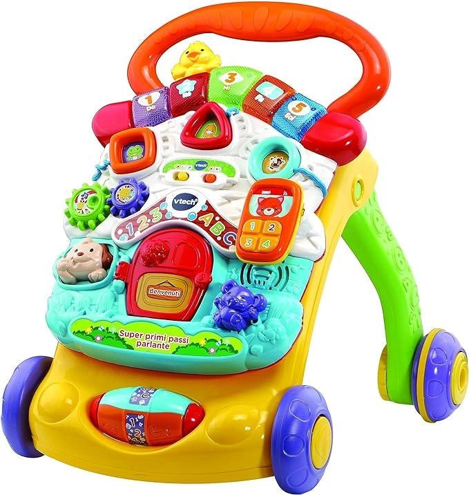 VTech Super Primi Passi Parlante 2 in 1 - Arancione, Primi Passi per Bambini con Sensore di Movimento e Sistema Frenante