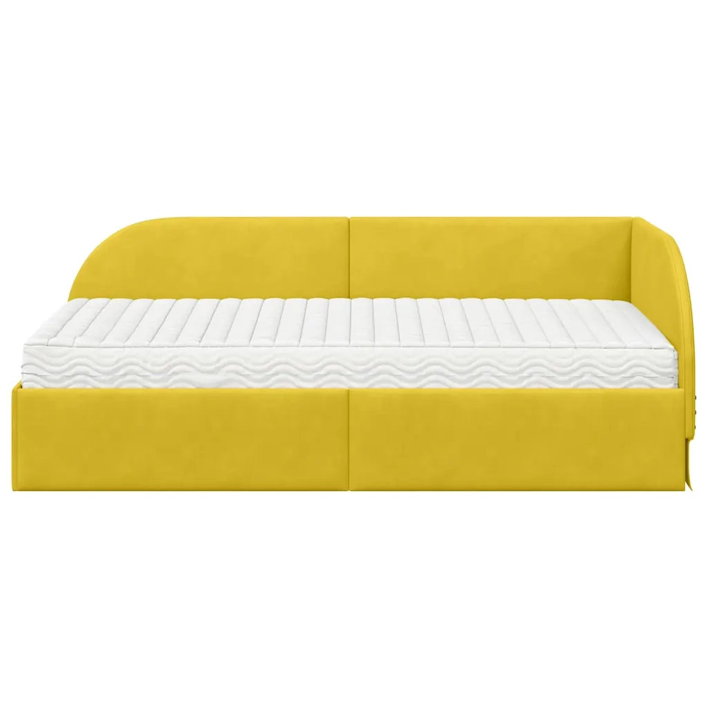 Struttura Letto Angolare con Materasso 2 pcs Giallo Velluto 3394210