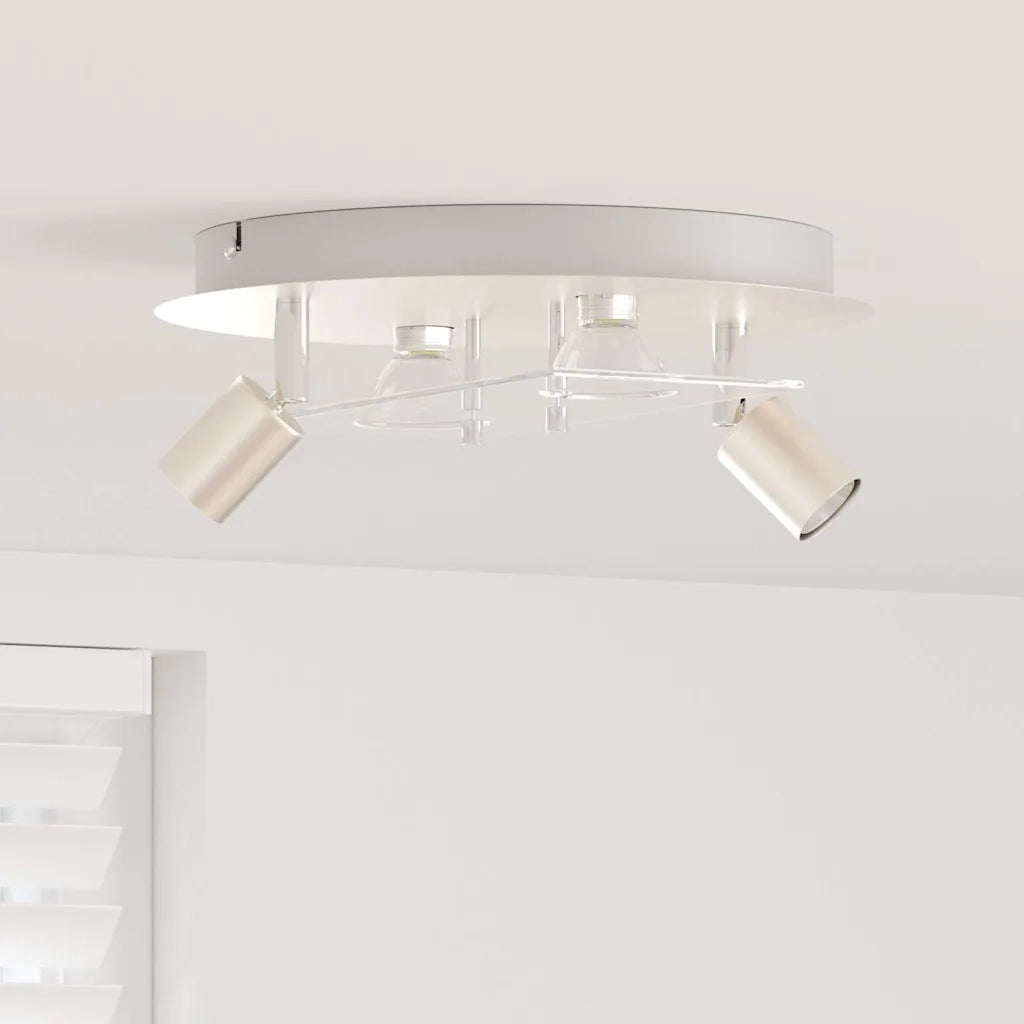 Faretto da soffitto Nichel 29 x 29 x 11 cm Acciaio e vetro CFW2727180