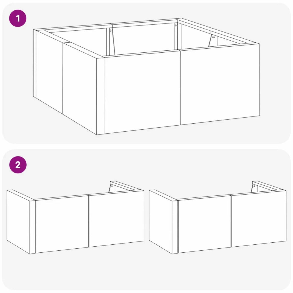 Muro di contenimento 4 pz 100 x 100 x 40 cm Acciaio Inox 3449209