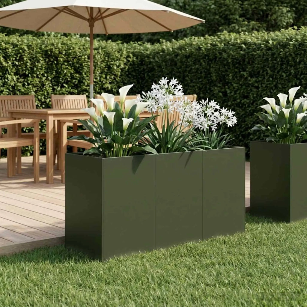 Vaso da giardino Verde Oliva 120 x 40 x 60 cm 8005893