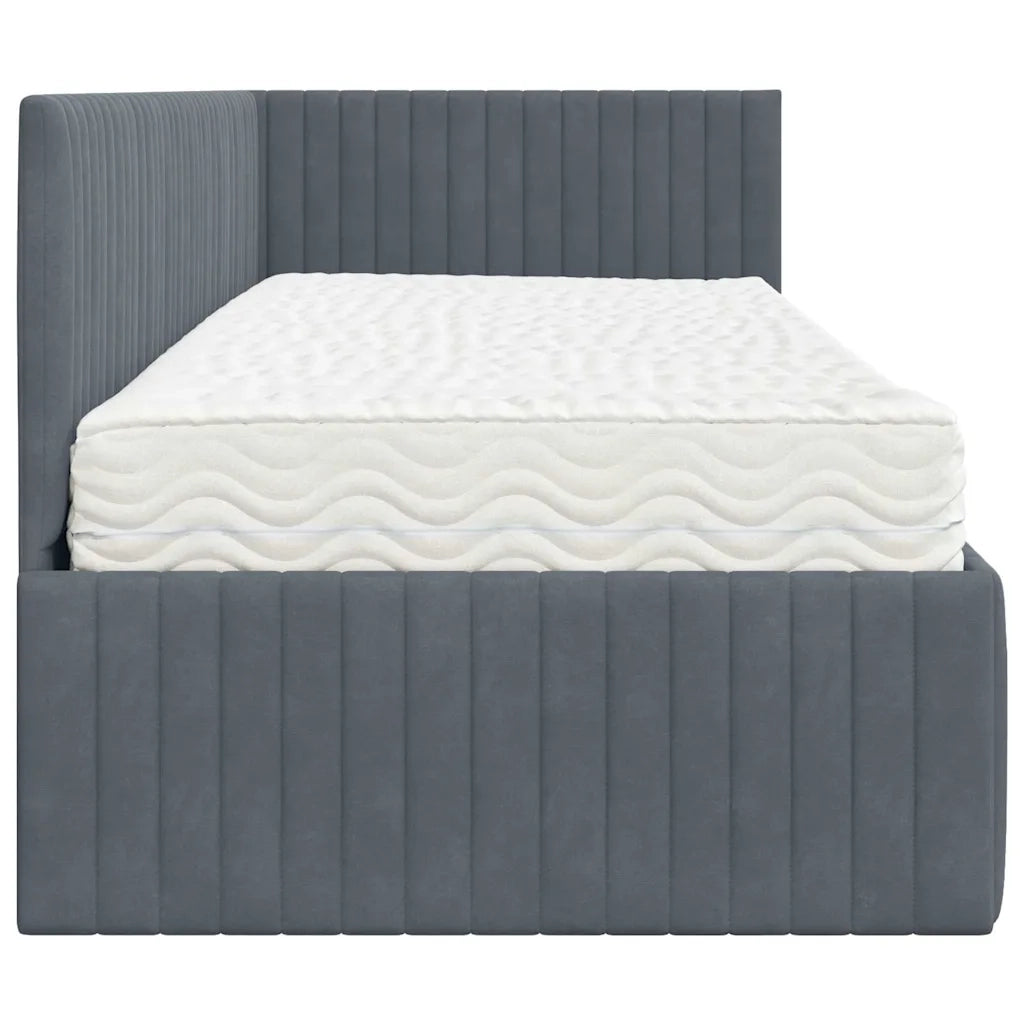 Struttura Letto Angolare con Materasso 2 pcs Grigio Velluto 3393799