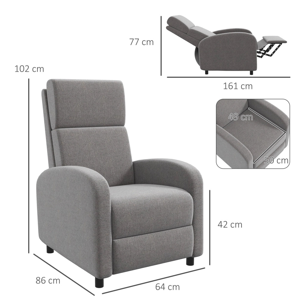 Poltrona reclinabile relax ¨C Minimal ¨C Grigio 64x86x102 cm