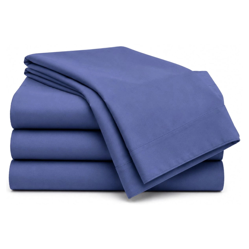 Rova, set Completo Letto Matrimoniale in Cotone, blu