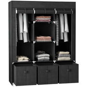 Armadio in tessuto con cassetti ¨C Minimal ¨C Nero 125x43x162,5 cm