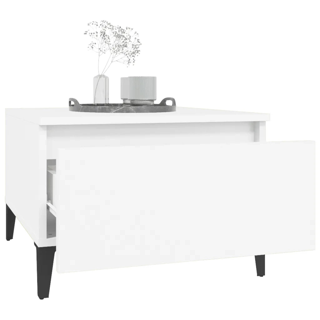 Tavolini Bianchi 2pz 50x46x35 cm in Legno Multistrato 819517