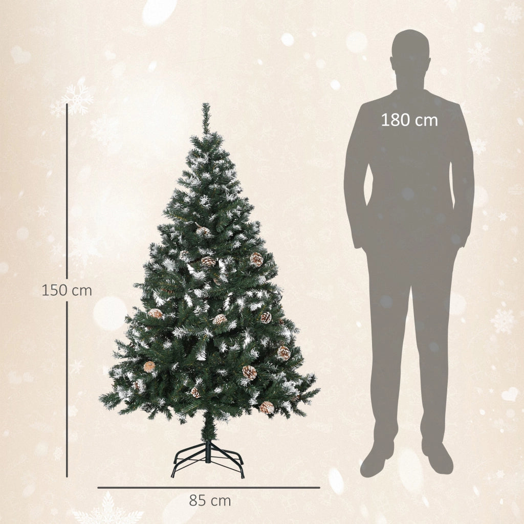 Albero di Natale Artificiale 180cm ¨C Xylo ¨C 676 Rami, 41 Pigne, Effetto Neve