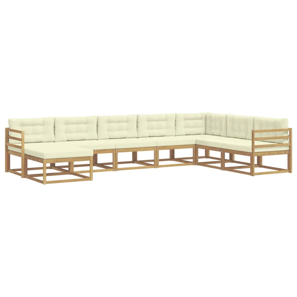 Set di divani da esterno 8 pcs Bianco e Crema 3386849